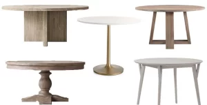 Existe una gran variedad de tipos de mesa redonda, cada una con sus particularidades estéticas y constructivas.